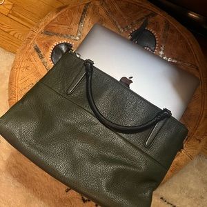 Vintage Coach Borough Bag Alpine Green Pebbled Leather